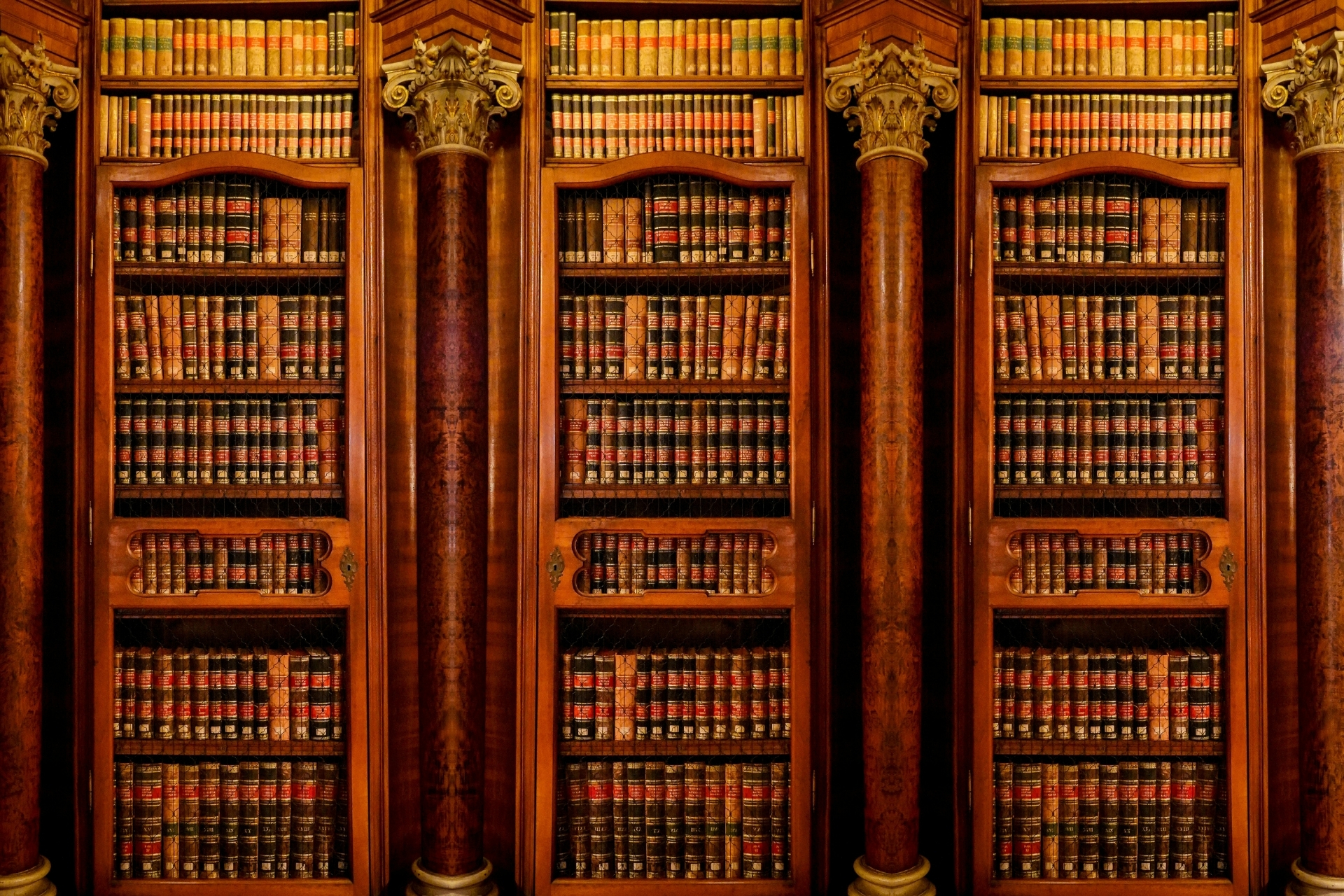 Bookshelves with books